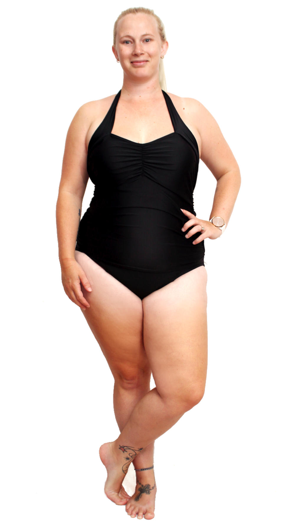 Daci Women Plus Size Swimsuits Tummy Control Black One Piece
