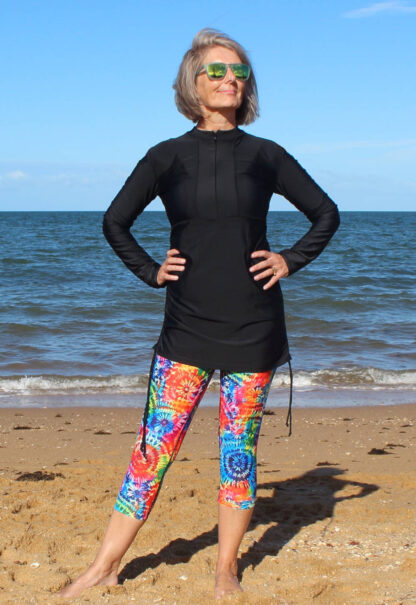 womens long length rash guard swimshirt australia