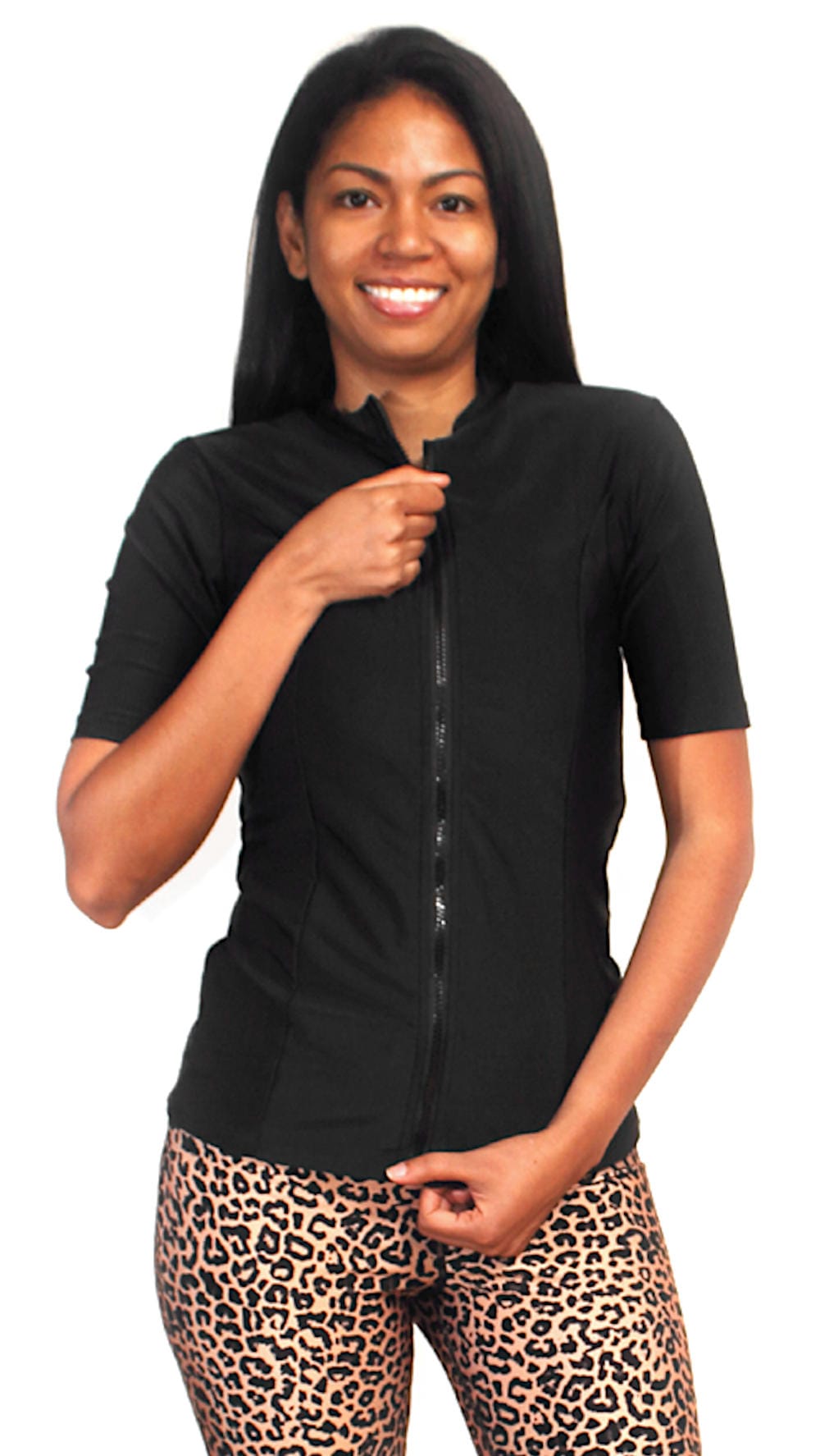 Chlorine Resistant Rash Guard with Zip oceanroadswimwear