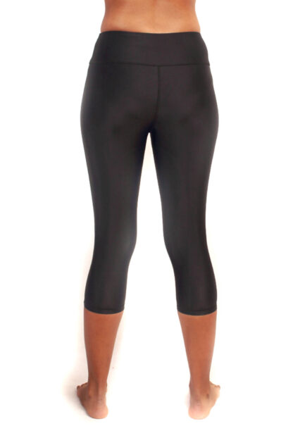 capri length swim leggings for resistant swimwear black