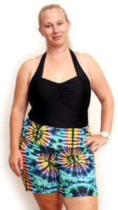 buy plus size long swim shorts for women tie dye