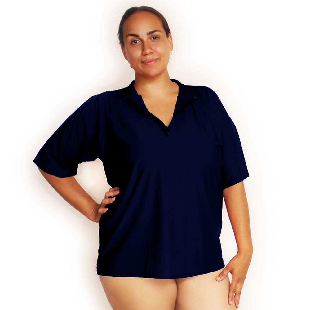 Chlorine Resistant Plus Size Swim Shirts Loose Fit