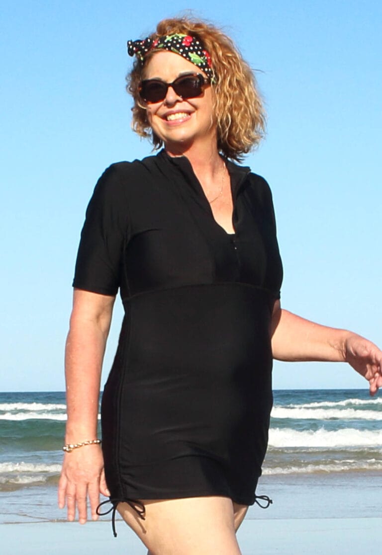 Plus Size Short Sleeve Rash Guards, Adjustable Length