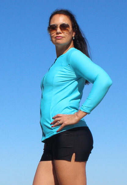 blue rash vest long sleeve womens