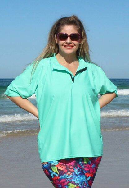 buy plus size loose fit swim shirts for women near me