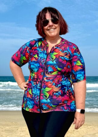 Plus Size Chlorine Resistant Short Sleeve Rash Shirt