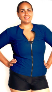 plus size womens navy chlorine resistant swim shirt