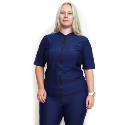 plus sleeve short chlorine resistant rashies navy