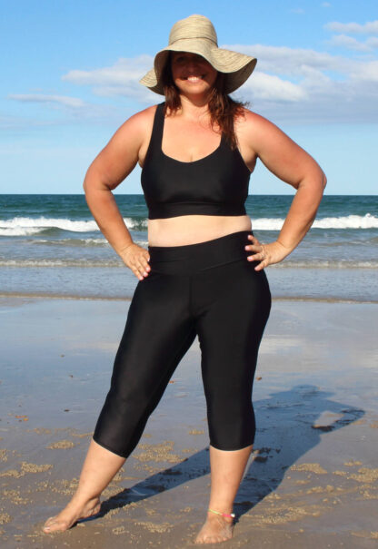 Plus Size Three Quarter Length Swim Pants with Inner Brief