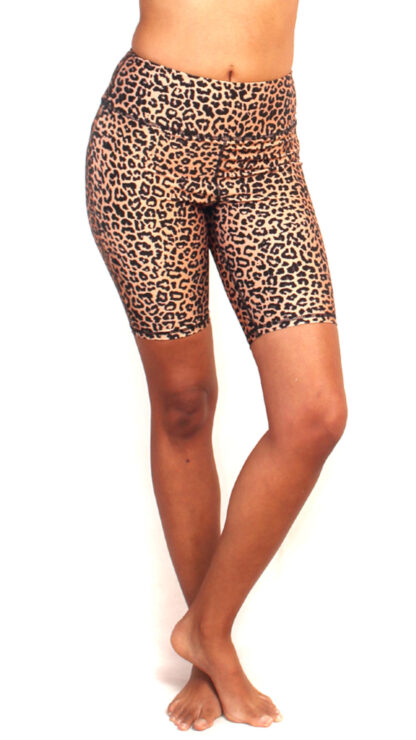 knee high leopard print swim shorts leggings