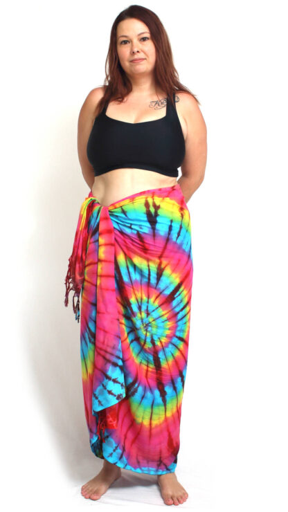 Tie Dye Spiral Sarongs Wrap Skirt