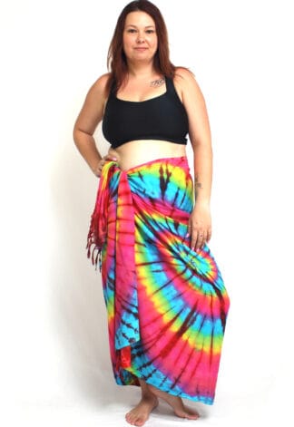 beach wrap tie dye colourful ocean road swimwear