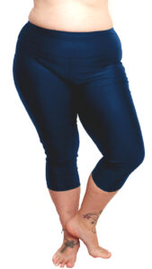 buy plus size chlorine resistant below the knee swim leggings