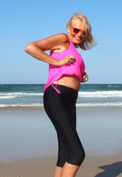 women capri swim pants with fasteners attachments