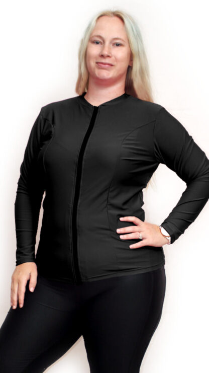 plus size chlorine resistant long sleeve rashie swimwear