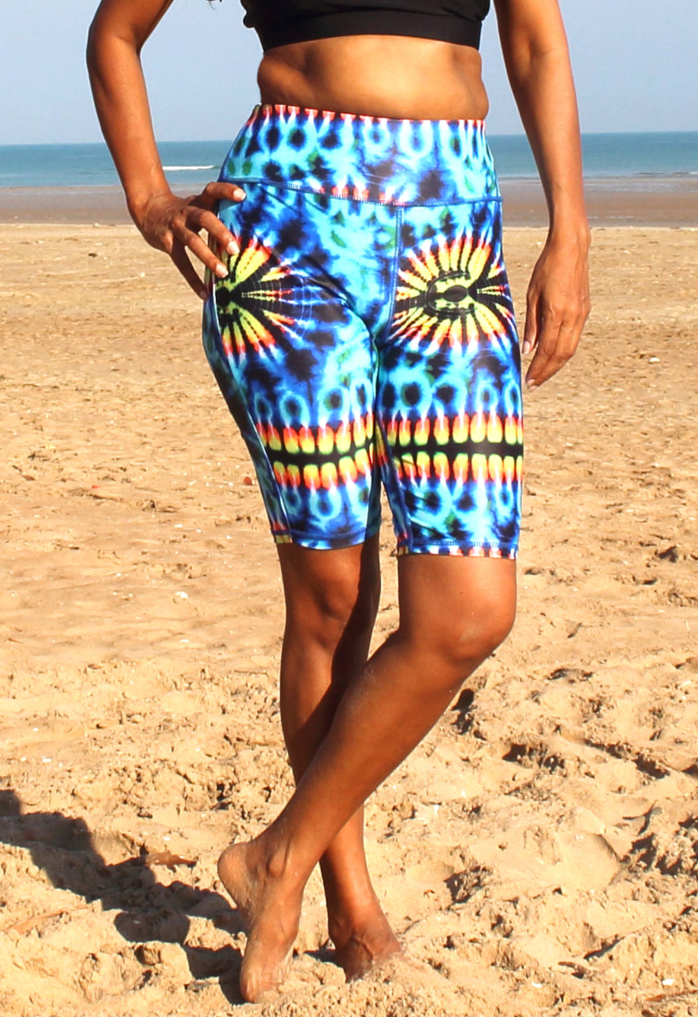 Women's Knee Length Tie Dye Swim Shorts oceanroadswimwear