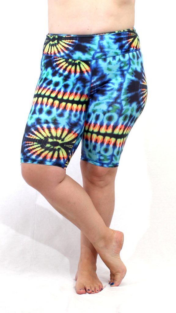 Plus Size Tie Dye Knee Length Swim Shorts