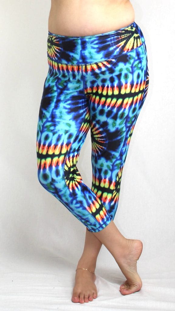 Tie Dye Three Quarter Length Swimwear Leggings oceanroadswimwear