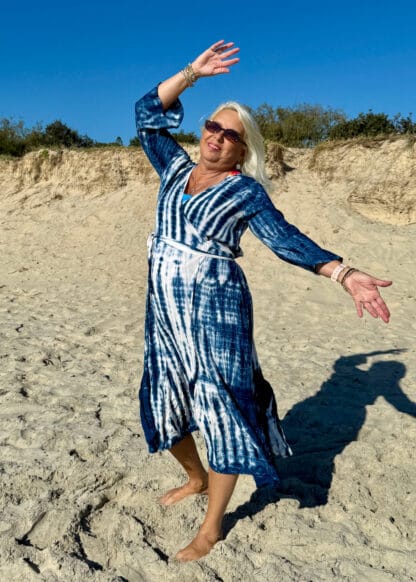 Beach Kimono Blue Hand Tie Dye - Image 2