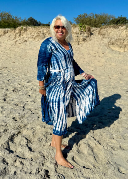 long tie dye kimono kaftan