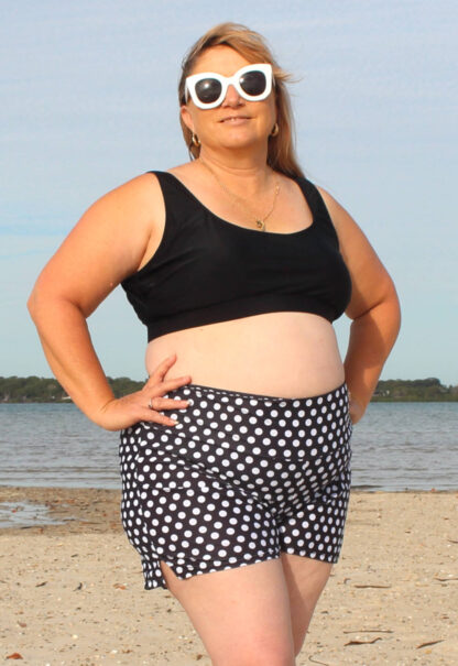 curvy plus size dotty dotted swim shorts board shorts