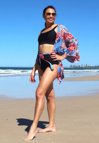 women wearing bikini and beach cover up ocean road swimwear