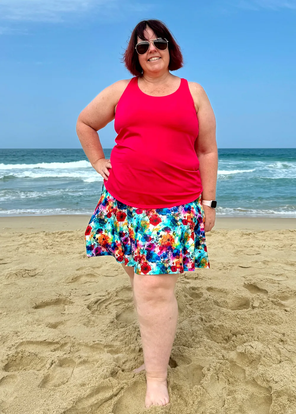Plus Size Modest Swim Skirt with Shorts Feature