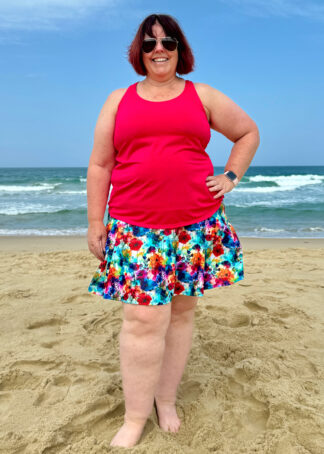 Plus Size Swim Skirt Floral Print