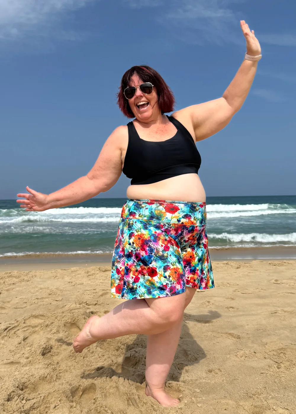 Plus Size swim skirt full flare