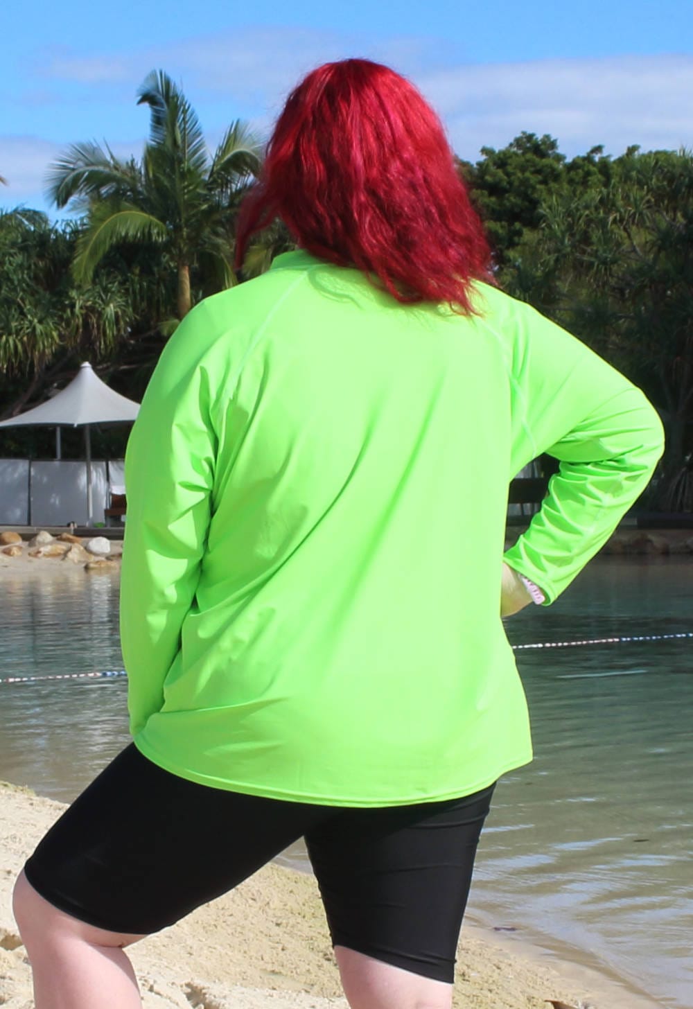 Plus Size Baggy Long Sleeve Rashie Orange oceanroadswimwear