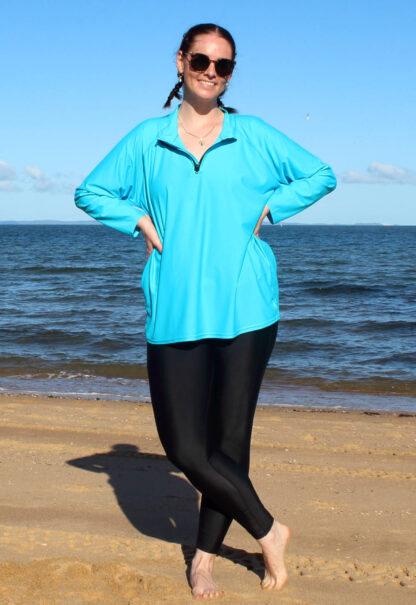 sun protective Plus Size XL Long Sleeve swim shirts for women