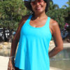 tankini top loose fitting with racer back blue