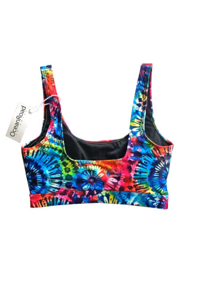 CURVY WOMENS COLOURFUL SWIM TOP BACK