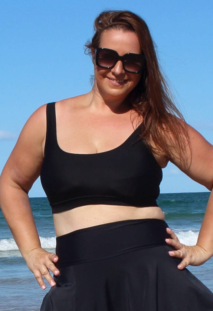 Plus Size Scoop Neck Swim Top oceanroadswimwear