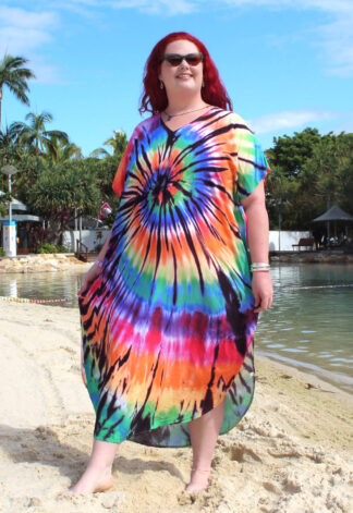 Plus size beach dress long poncho soft rayon womens