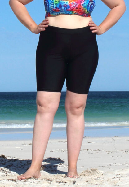 Womens Plus Size Knee length Swim Shorts pants Black