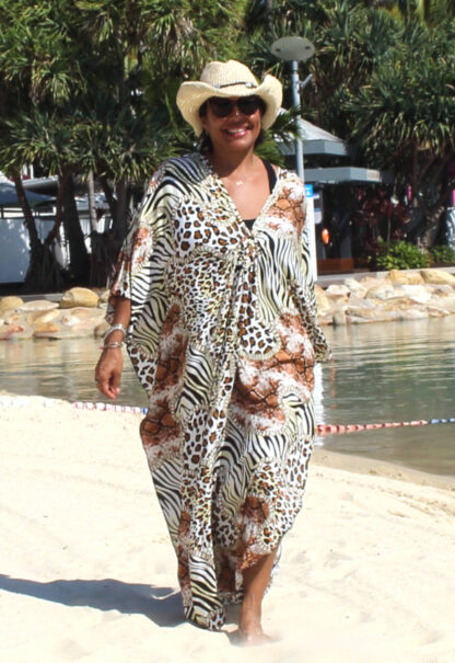 soft rayon beach dresses leopard print animal