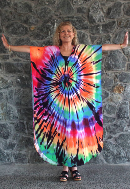 tie dye spiral poncho dress womens beach wear