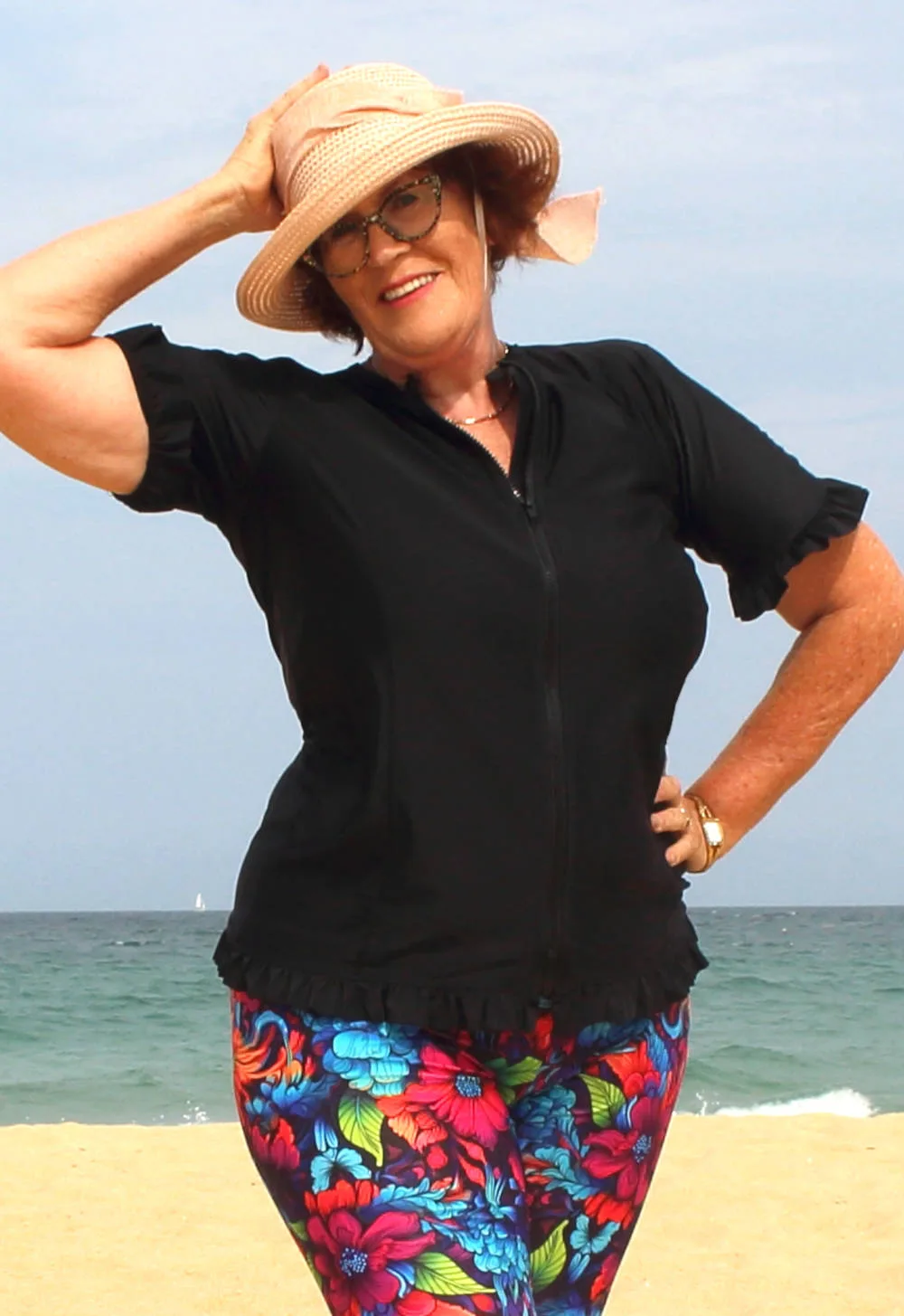 Rash Guard Frilly Plus Size