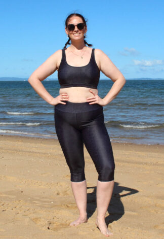 Plus Size Capri Length 34 Swim Leggings with Extra Large Size For Women