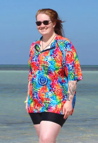 baggy plus size rashies tie dye printed multi coloured