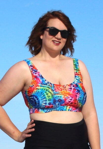 Womens Plus Size Bralette Swim Top multi coloured