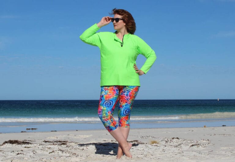 colourful swimwear sun safe australian rashies and swim leggings for
