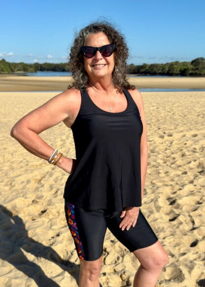 Chlorine Resistant Racer Back Tankini Black