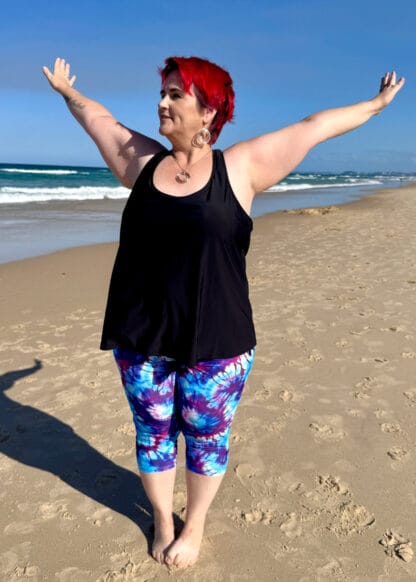 Plus Size Printed Design Swim Leggings For Women