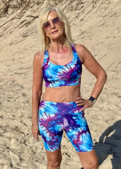 Plus Size tie dye print chlorine resistant swim shorts