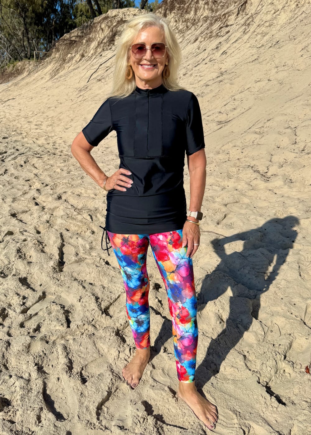 Womens Chlorine resistant swim leggings with inner brief