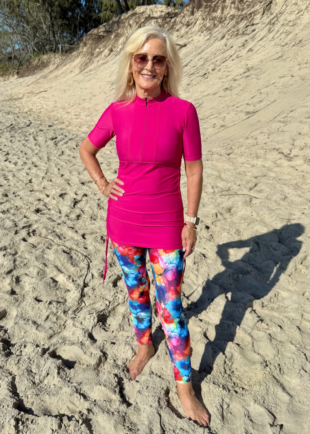 womens chlorine resistant mid rise swim tights with inner brief