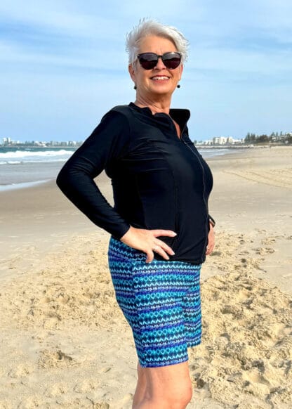 BLUE PRINT BAGGY PLUS SIZE SWIM SHORTS