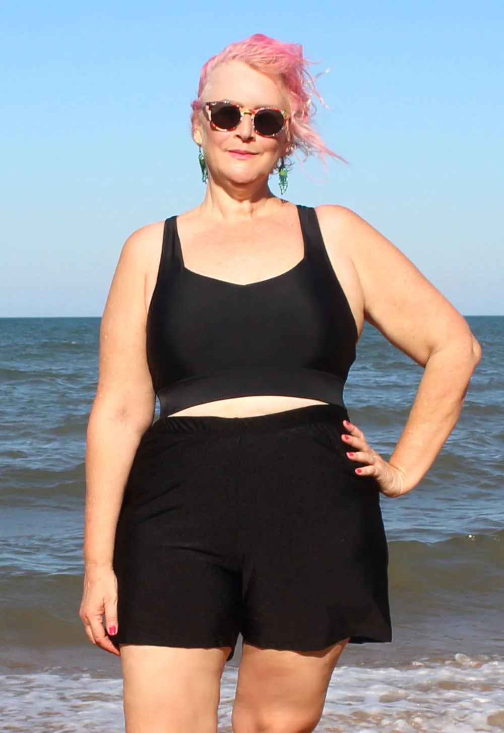 Plus Size Loose Fit Swim Short For Women|